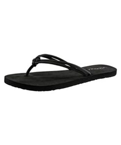 Volcom Women’s Forever and Ever Flip Flop Sandal, Black Out-New, 7