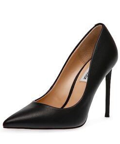Steve Madden Vala Black Paris Fashion High Heel Pointed Toe Stiletto Pumps (Black Paris, 8)