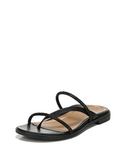 Vionic Women’s Citrine Prism Flat Comfort Sandal- Supportive Slide Walking Sandals That Includes an Orthotic Insole and Cushioned Outsole for Arch Support, Black 9.5 Wide