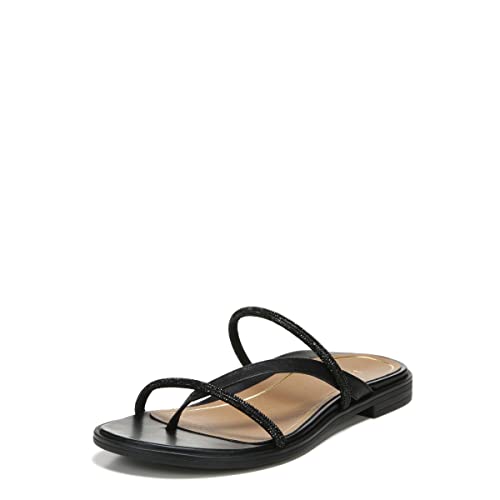 Vionic Women’s Citrine Prism Flat Comfort Sandal- Supportive Slide Walking Sandals That Includes an Orthotic Insole and Cushioned Outsole for Arch Support, Black 9.5 Wide