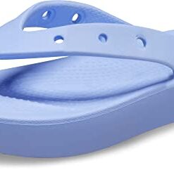 Crocs Women’s Classic Flip Flops, Platform Sandals, Moon Jelly, 10