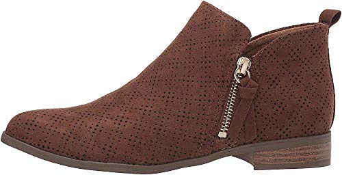 Dr. Scholl’s Shoes Women’s Rate Zip Booties Ankle Boot, Chocolate Brown Microfiber Perforated, 8.5 US