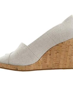 TOMS Women’s Classic Espadrille Wedge Sandal, Natural Crosshatch Jacquard, 8.5