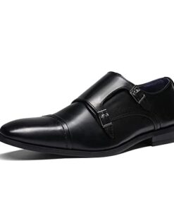 Bruno Marc Men’s Dress Loafer Shoes Monk Strap Slip On Loafers Black Size 11 M US Hutchingson_2