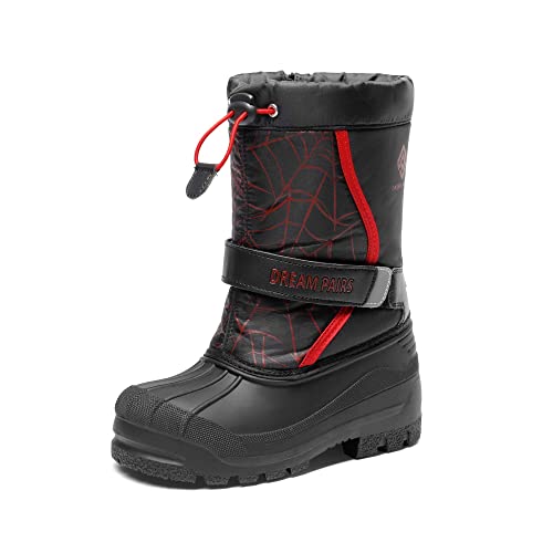 DREAM PAIRS Little Kid Kamick Black Red Mid Calf Waterproof Winter Snow Boots Size 12 M US Little Kid