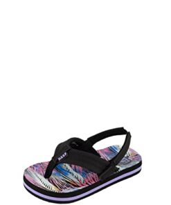 Reef Kids Girls Sandals, Little Ahi, Palm Fronds, 11