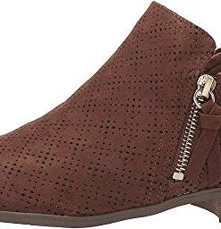 Dr. Scholl’s Shoes Women’s Rate Zip Booties Ankle Boot, Chocolate Brown Microfiber Perforated, 11 US
