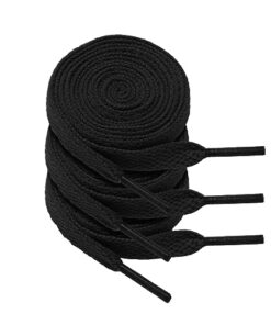 Flat Shoe Laces for Sneakers, Althletic Shoelaces Sport Shoes Boots, Multiple Lengths and Colors black 31.5inch