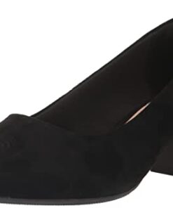 Clarks Women’s Teresa Step Pump, Black Suede, 9 Wide