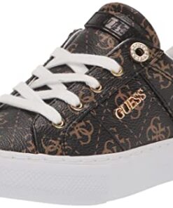 Guess Women’s Loven3 Sneaker, Brown Multi 908, 7