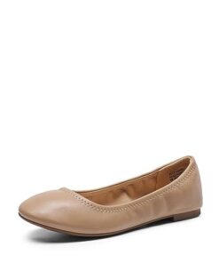 DREAM PAIRS Womens Ballerina Walking Flats Shoes, Nude – 7.5 (Sole-Happy)