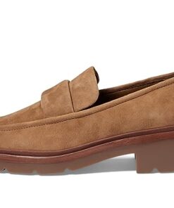 Vince Women’s Robin Slip On Loafer, Light Fawn Brown Suede, 7.5