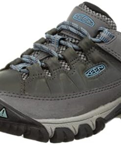 KEEN Women’s Targhee 3 Low Height Waterproof Hiking Shoes, Magnet/Atlantic Blue, 9