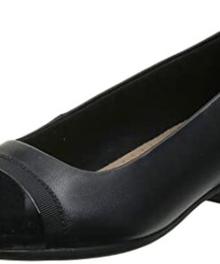 Clarks womens Juliet Monte Pump, Black Leather/Synthetic, 7.5 Wide US