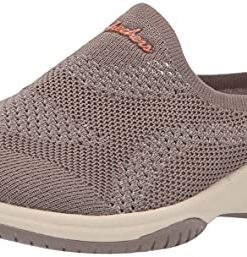 Skechers womens Commute Time – in Knit to Win Clog, Taupe, 7.5 US