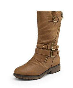 DREAM PAIRS Big Kid Atlanta-K Camel Girl’s Knee High Ridding Boots Size 4 M US Big Kid