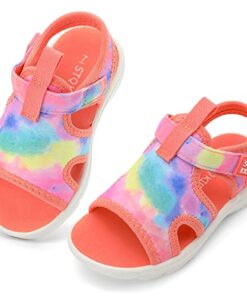 STQ KIDS Toddler Sandals Girls Cute Open Toe Slip on Sandals for Summer 6 M US Toddler