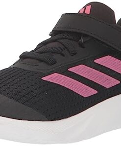 adidas Duramo SL Elastic Lace Sneaker, Core Black/Pink Fusion/White, 13 US Unisex Little Kid
