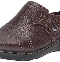 Clarks Women’s Cora Poppy Loafer, Dark Brown Tumbled, 10