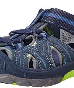 Merrell Hydro Sport Sandal, Navy/Green, 5 US Unisex Big Kid