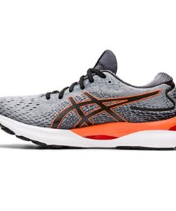 ASICS Men’s Gel-Nimbus 24 Running Shoes, 11.5, Sheet Rock/Shocking Orange