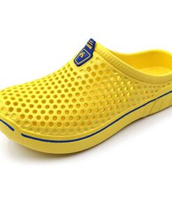 Amoji Garden Clogs Shoes Sandals Summer Slippers Kids Child Children Baby Boys Girls (Toddler/Little Kid/Big Kid) Yellow 6-7 Big Kid