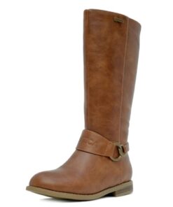 NAUTICA Girls Riding Boots for Little Equestrian Enthusiasts – Stylish Knee High Fashion Boots for Toddler and Big Kids – Brown Horseback Adventure in Every Step -Sadle-Cognac-1