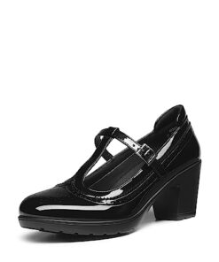 DREAM PAIRS Women’s Classic Oxfords T-Strap Mary Jane Dress Shoes, Size 11, Black-PAT