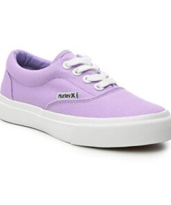 Hurley Kids Lace-up Sneakers – Classic Casual Low Top Canvas for Walking & Running – Fashion Sneakers for Little & Big Kids – Lightweight & Comfortable Shoes Purple