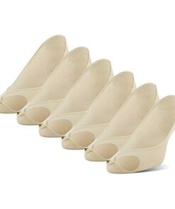 Peds womens Peep Toe No Show Casual Sock, Nude (6 Pairs), Shoe Size 8-12 US