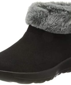 Skechers Women’s Bootie Ankle Boot, Black/Grey, 9
