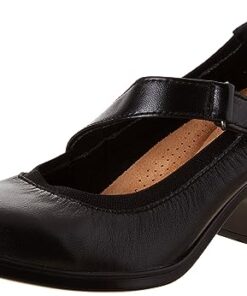 Clarks Women’s Emily 2 Mabel Pump, Black Leather, 8 Wide