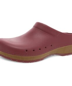 Dansko Kane Slip-On Mule Clog for Women – Lightweight Cushioned Comfort and Removable EVA Footbed with Arch Support – Easy Clean Uppers Kane Cranberry 7.5-8 M US