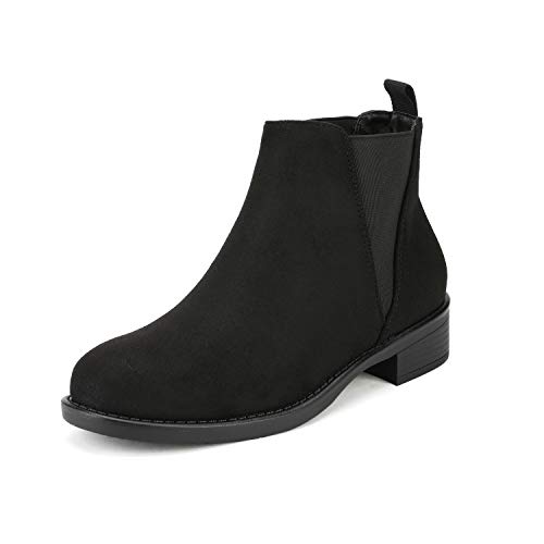 DREAM PAIRS Women’s Isabella-2 Chelsea Ankle Boots Low Heel Booties, Black, 6.5 B(M) US