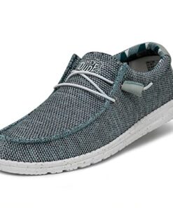 Hey Dude Men’s Wally Sox Ice Grey Size 8| Men’s Loafers | Men’s Slip On Shoes | Comfortable & Light-Weight