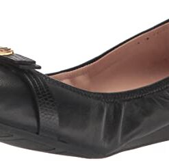 Cole Haan Women’s TOVA Bow Ballet Flat, Black Leather, 9