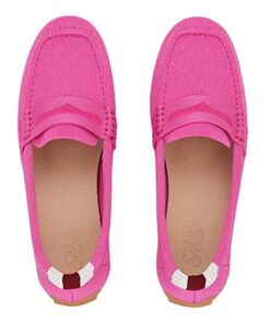 JBB Women Knit Driving Loafers Penny Moccasins Comfortable Slip-on Walking Boat Shoes New Pink 40 (8.5 US)