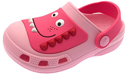 ChayChax Kid’s Garden Clogs Cute Slides Sandals Toddlers Beach Pool Shower Shoes with Non-Slip Sole, 8.5-9 Toddler, Pink