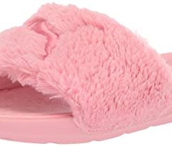 PUMA Cool Cat Fluffy Slide Sandal, Peony, 4 US Unisex Big Kid