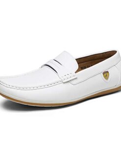 Bruno Marc Men’s BUSH-01 White Driving Loafers Moccasins Shoes – 9 M US