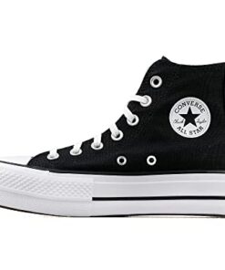 Converse Women’s Chuck Taylor All Star Lift High Top Sneakers, Black/White/White, 8 Medium US