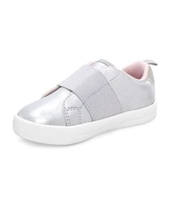 OshKosh B’Gosh Girls Lulu Slip-On Sneaker, Silver, 9 Toddler