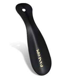PANLOPU Metal Shoe Horn 7.5Inch Portable Quality Stainless Steeln Shoe Horn Fashion Travel (Black)