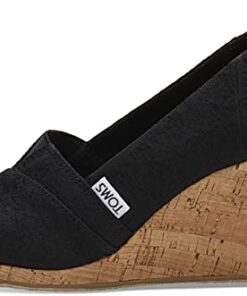 TOMS womens Classic Espadrille Wedge Sandal, Black Scattered Woven, 9.5 US