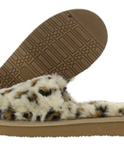 Minnetonka Children’s Lyla Faux Fur Slippers for Girls, 1- Cream Leopard Print