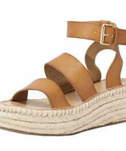 The Drop Women’s Listilla Espadrille Flatform Ankle Strap Sandal Wedge, Cognac, 7.5