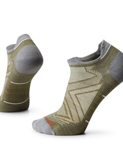 Smartwool Men’s Run Zero Cushion Merino Wool Low Ankle Socks, Winter Moss, Medium