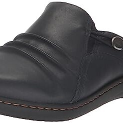 Clarks Women’s Laurieann Bay Clog, Navy Leather, 9