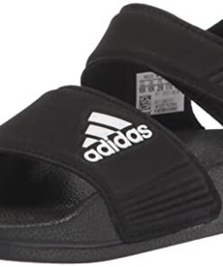adidas Adilette Sandals, Core Black/White/Core Black, 1 US Unisex Little Kid
