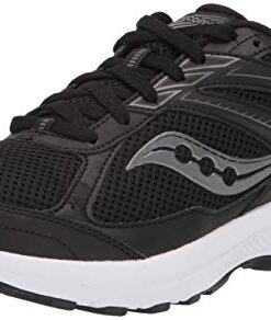 Saucony Men’s Core Cohesion 14 Road Running Shoe, Black/White, 13 Wide